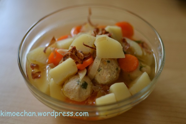 handmade chicken meatball soup